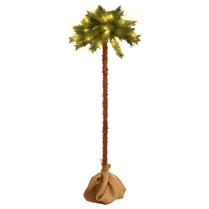 Bowery Hill Christmas Tree Green and Brown PVC Steel Linen Fabric