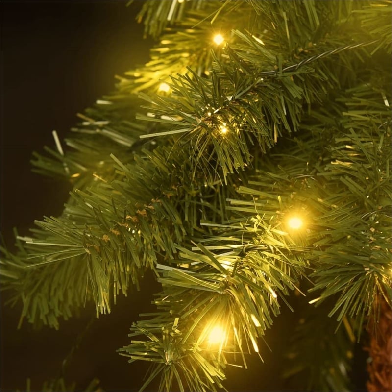 Bowery Hill Christmas Tree Green and Brown PVC Steel Linen Fabric