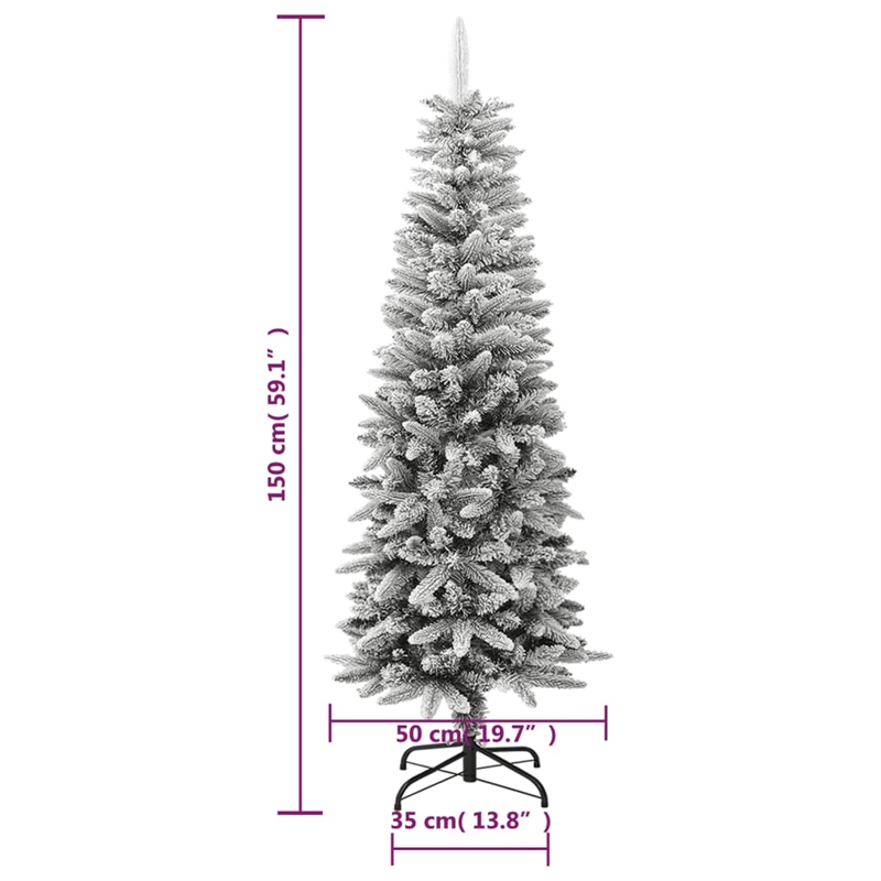 Bowery Hill Contemporary Christmas Tree White Green PVC PE Steel 59.1