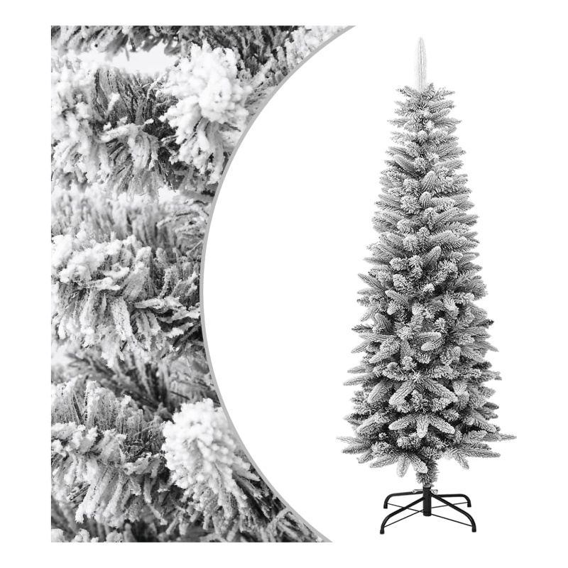 Bowery Hill Contemporary Christmas Tree White Green PVC PE Steel 59.1
