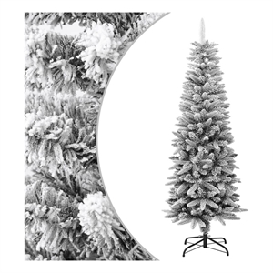 Bowery Hill Contemporary Christmas Tree White Green PVC PE Steel 59.1&quot
