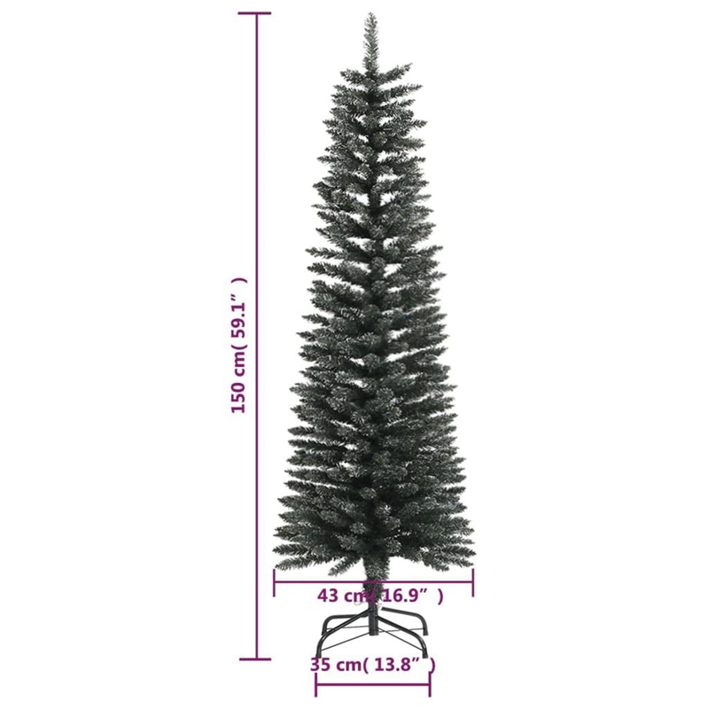 Bowery Hill Christmas Tree Green and white PVC and Steel Slim