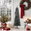 Bowery Hill Christmas Tree Green and white PVC and Steel Slim
