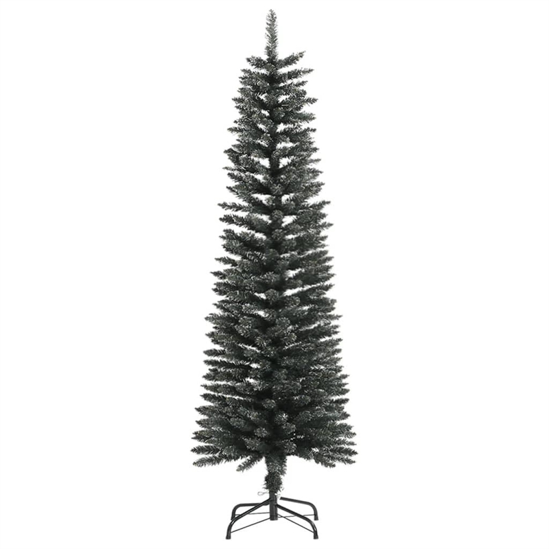 Bowery Hill Christmas Tree Green and white PVC and Steel Slim