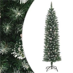 Bowery Hill Christmas Tree Green and white PVC Steel Slim Decorative Inlays