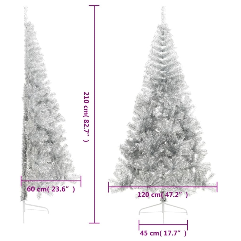 Bowery Hill Christmas Tree Silver PET Large Christmas Tree Cone-shaped
