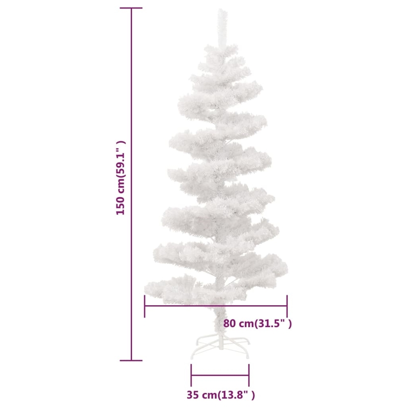Bowery Hill Swirl Christmas Tree White PVC 4.9 feet Christmas Tree Spiral