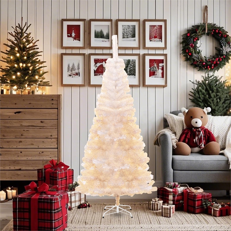 Bowery Hill Christmas Tree White PVC Steel 70.9