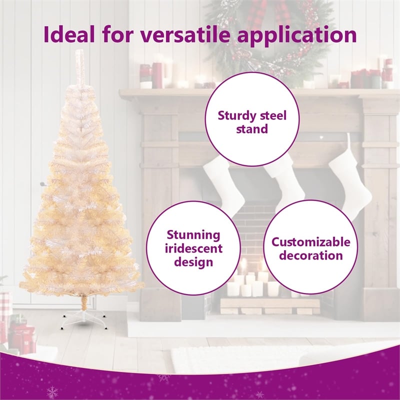 Bowery Hill Christmas Tree White PVC Steel 70.9