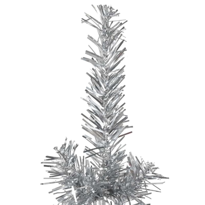 Bowery Hill Artificial Half Christmas Tree Silver PVC Steel Slim