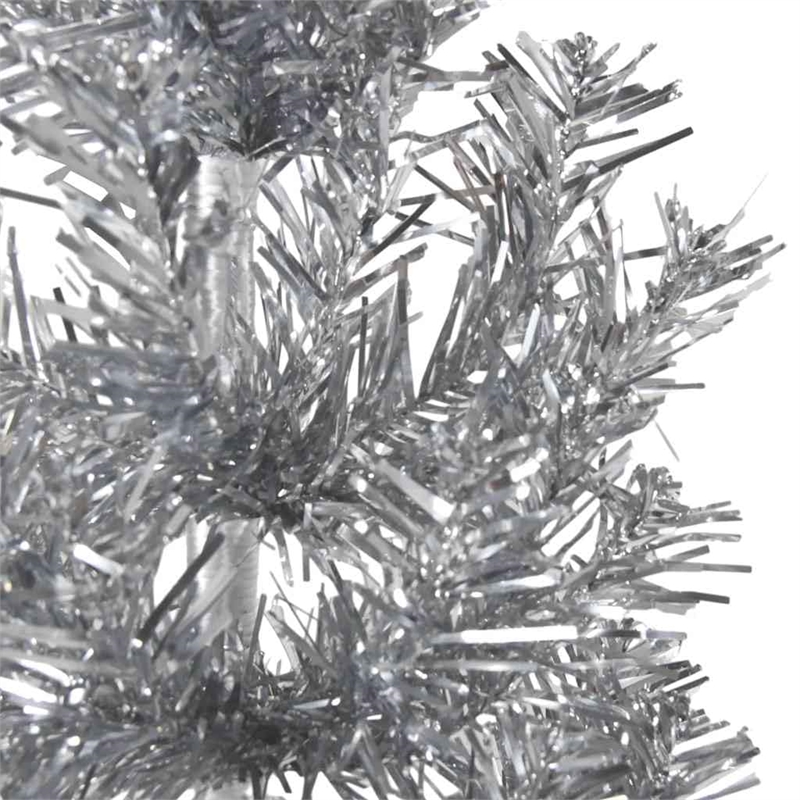 Bowery Hill Artificial Half Christmas Tree Silver PVC Steel Slim