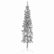 Bowery Hill Artificial Half Christmas Tree Silver PVC Steel Slim 59.1