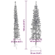 Bowery Hill Artificial Half Christmas Tree Silver PVC Steel Slim 59.1