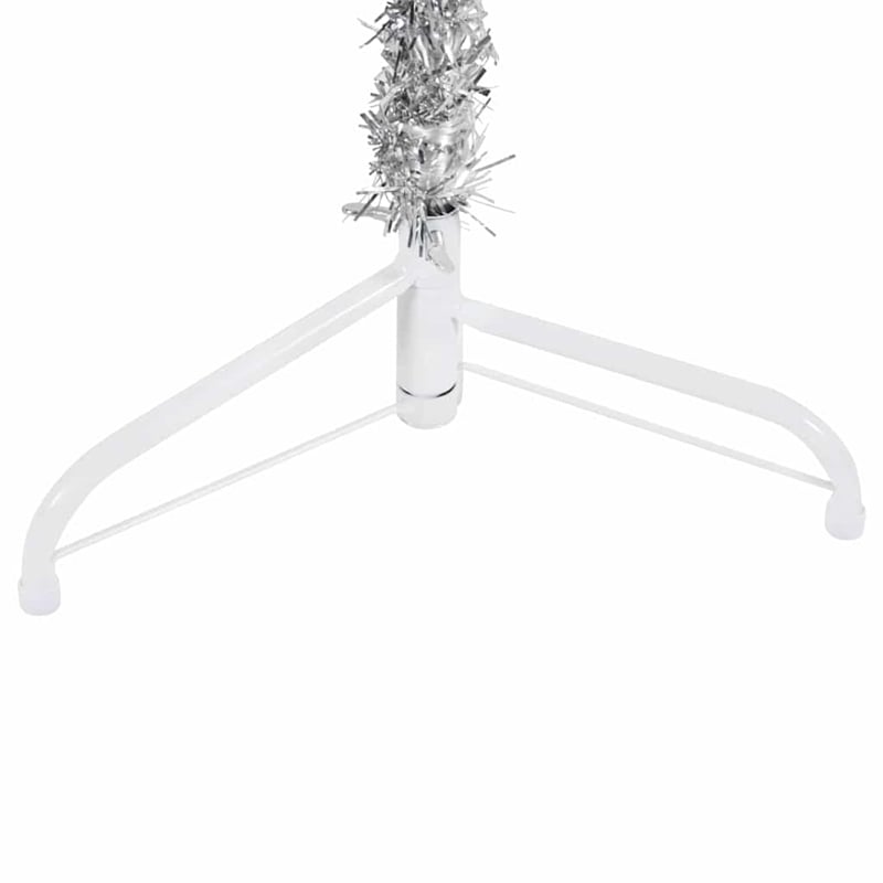 Bowery Hill Artificial Half Christmas Tree Silver PVC Steel Slim 59.1