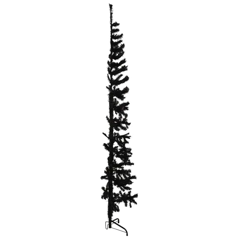 Bowery Hill Artificial Half Christmas Tree Black PVC Steel 82.7