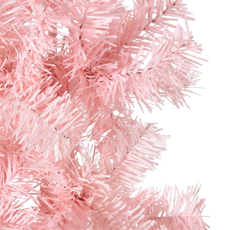 Bowery Hill Slim Fake Half Christmas Tree Pink PVC Slim Decorative Inlays