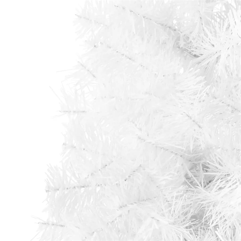 Bowery Hill Artificial Half Christmas Tree White PVC Slim Decorative Inlays