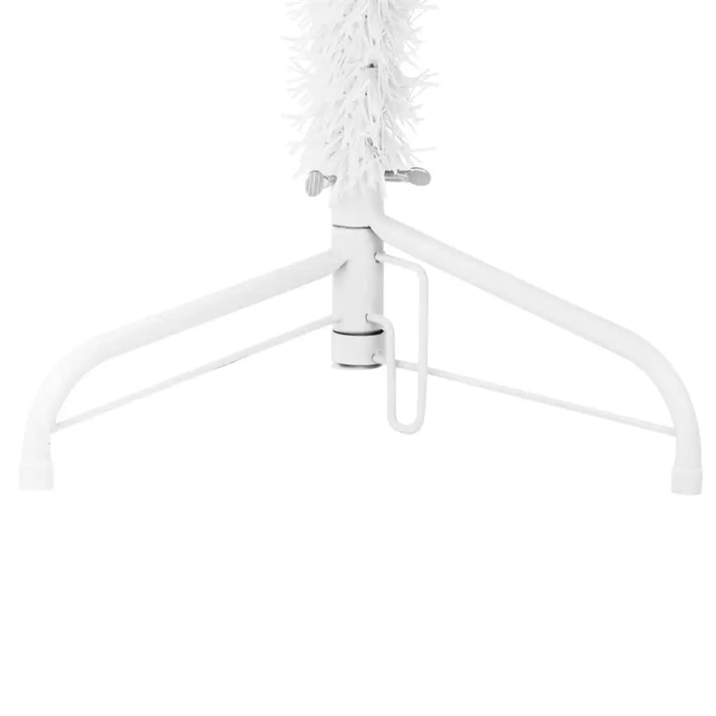Bowery Hill Artificial Half Christmas Tree White PVC Slim Decorative Inlays