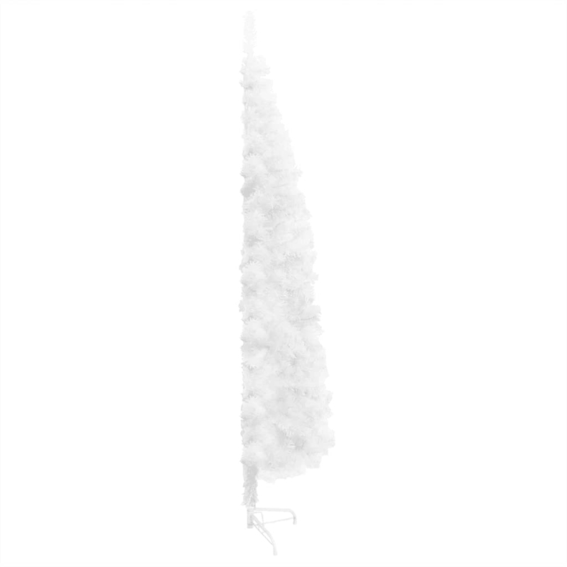 Bowery Hill Artificial Half Christmas Tree White PVC Slim Decorative Inlays