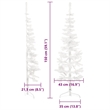Bowery Hill Artificial Half Christmas Tree White PVC Steel Slim