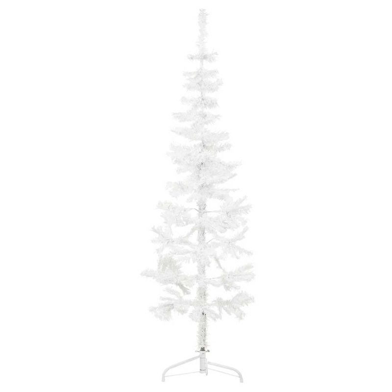 Bowery Hill Artificial Half Christmas Tree White PVC Steel Slim