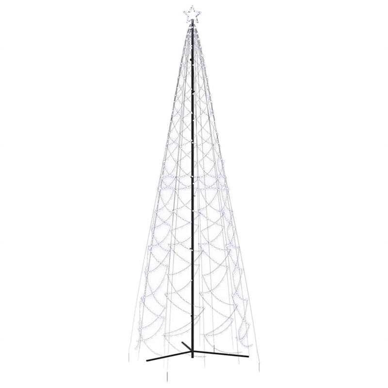 Bowery Hill Christmas Cone Tree Cool white Powder-coated Steel 16 ft