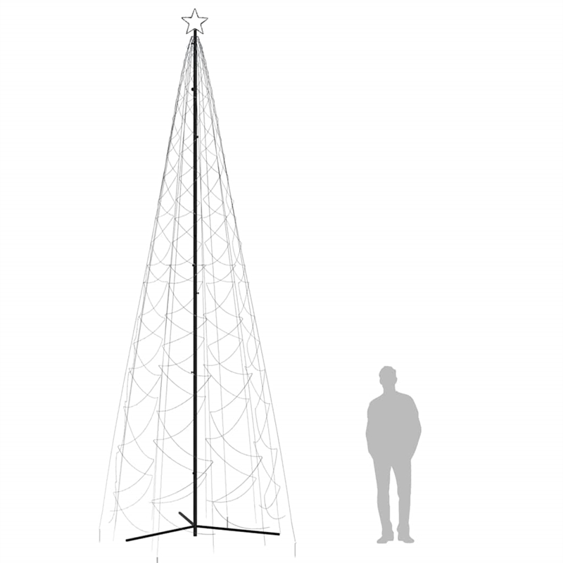 Bowery Hill Christmas Cone Tree Cool white Powder-coated Steel 16 ft