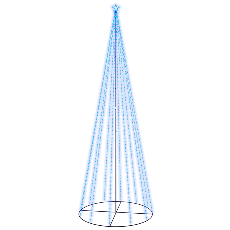 Bowery Hill Christmas Cone Tree Blue Powder-Coated Steel Copper PVC 16 ft