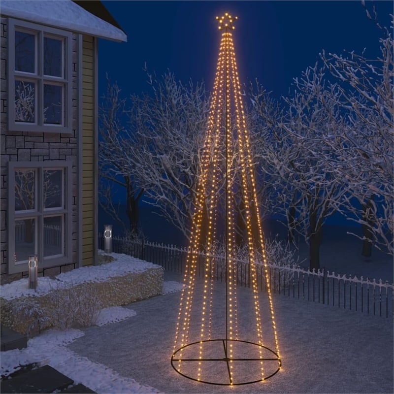 Bowery Hill Christmas Cone Tree Warm white Powder-coated Steel copper PVC