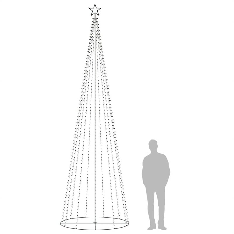 Bowery Hill Christmas Cone Tree Warm white Powder-coated Steel copper PVC