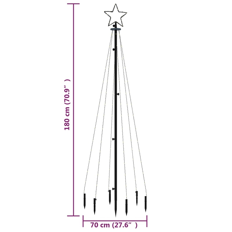 Bowery Hill Christmas Tree With Spike Colorful Powder-coated Steel copper PVC
