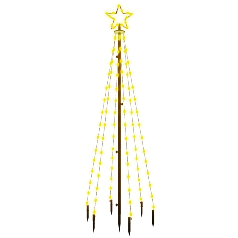 Bowery Hill Christmas Tree With Spike Warm White Powder-coated Steel copper PVC