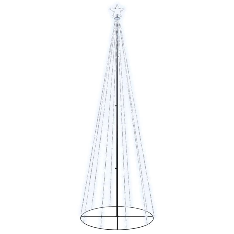 Bowery Hill Christmas Cone Tree Cool White Powder-coated Steel 9.8 Feet