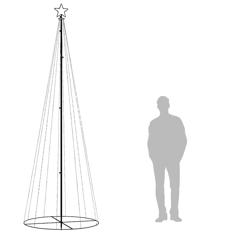 Bowery Hill Christmas Cone Tree Cool White Powder-coated Steel 9.8 Feet