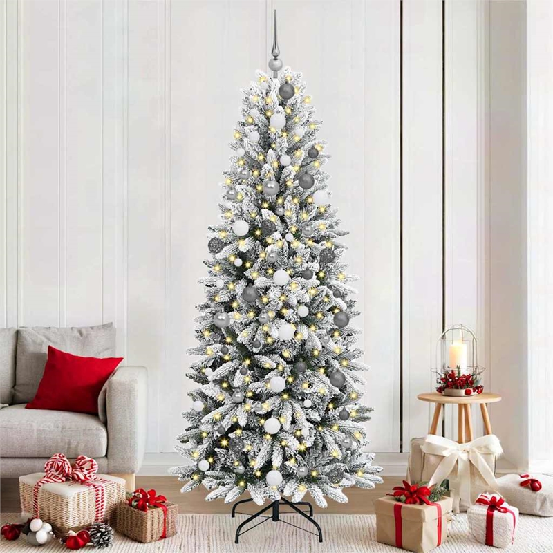 Bowery Hill Artificial Christmas Tree with 300 LEDs White 78 x 78 x 210 cm