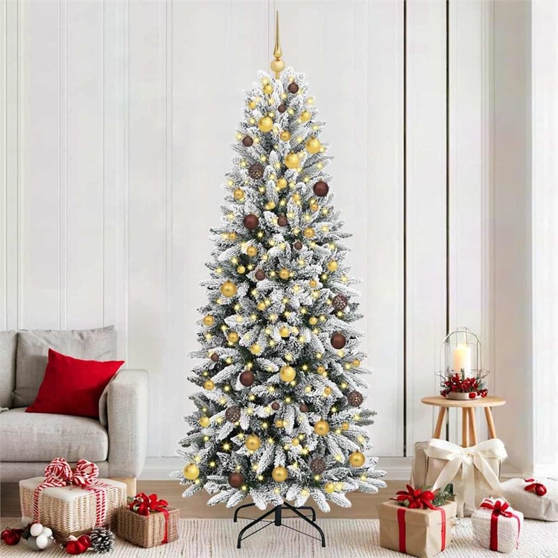 Bowery Hill Artificial Christmas Tree with 300 LEDs White 78 x 78 x 210 cm