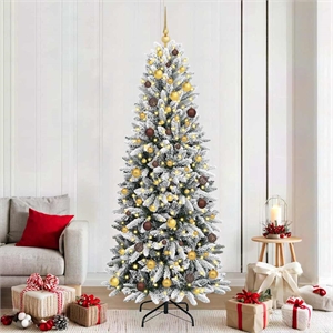 Bowery Hill Artificial Christmas Tree with 300 LEDs White 78 x 78 x 210 cm