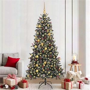 Bowery Hill Artificial Christmas Tree with Stand Green 114 x 114 x 210 cm