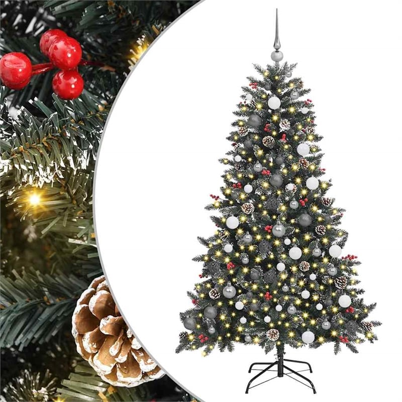 Bowery Hill Artificial Christmas Tree with 300 LEDs Green 99 x 99 x 180 cm