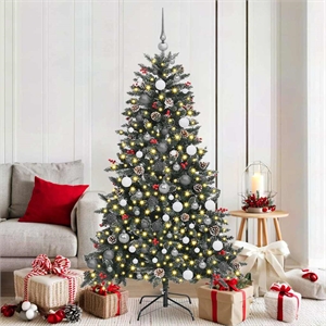 Bowery Hill Artificial Christmas Tree with 300 LEDs Green 99 x 99 x 180 cm