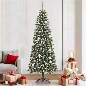 Bowery Hill Artificial Christmas Tree with 300 LEDs Green 86 x 86 x 210 cm