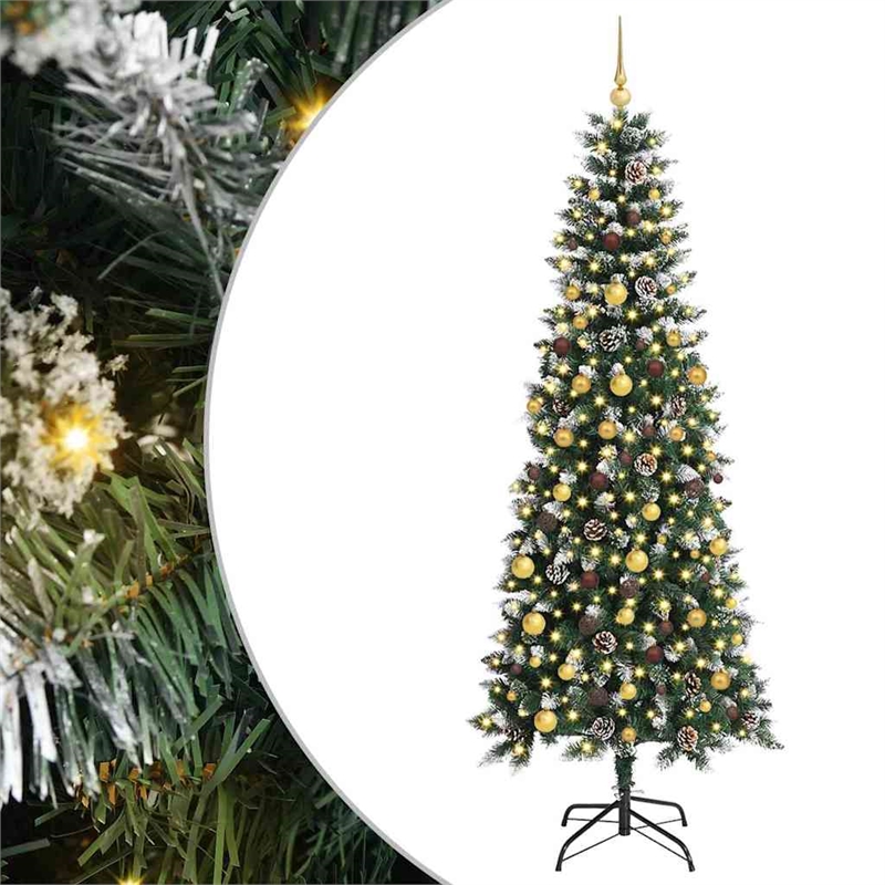 Bowery Hill Artificial Christmas Tree with 300 LEDs Green 86 x 86 x 210 cm