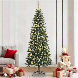Bowery Hill Artificial Christmas Tree with 300 LEDs Green 86 x 86 x 210 cm