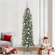 Bowery Hill Artificial Slim Christmas Tree with 300 LEDs Green 82.68