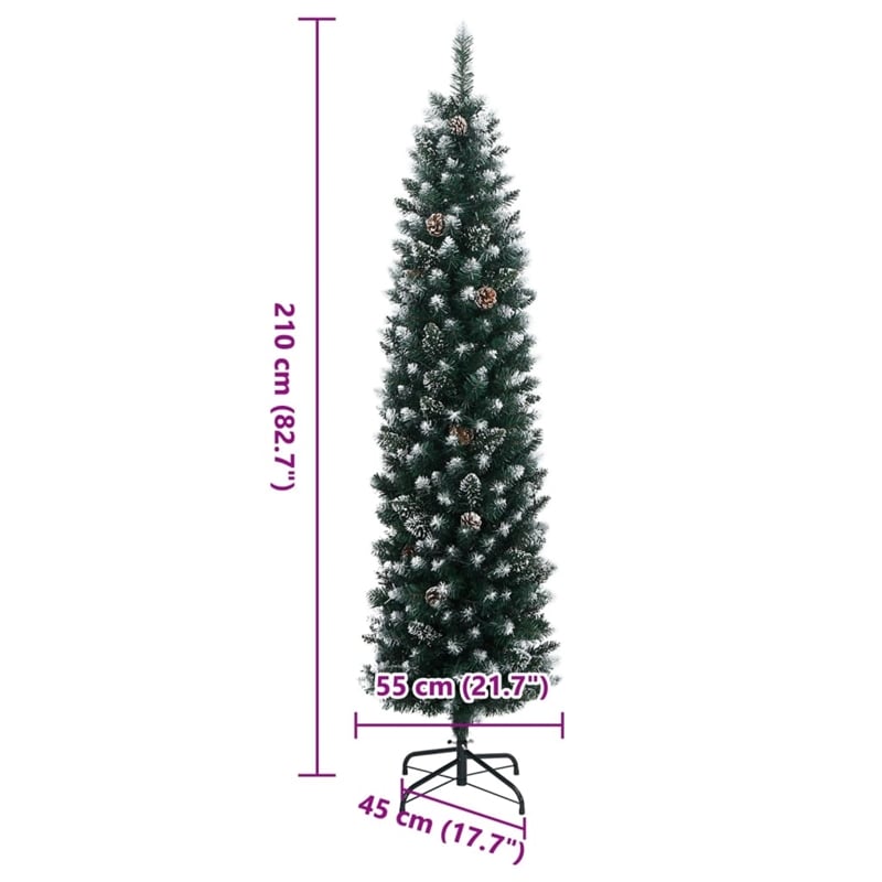 Bowery Hill Artificial Christmas Tree Green and White PVC Steel 82.7 