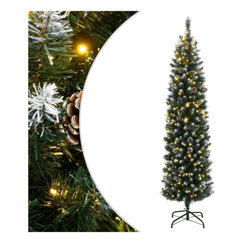 Bowery Hill Artificial Christmas Tree Green and White PVC Steel 82.7 