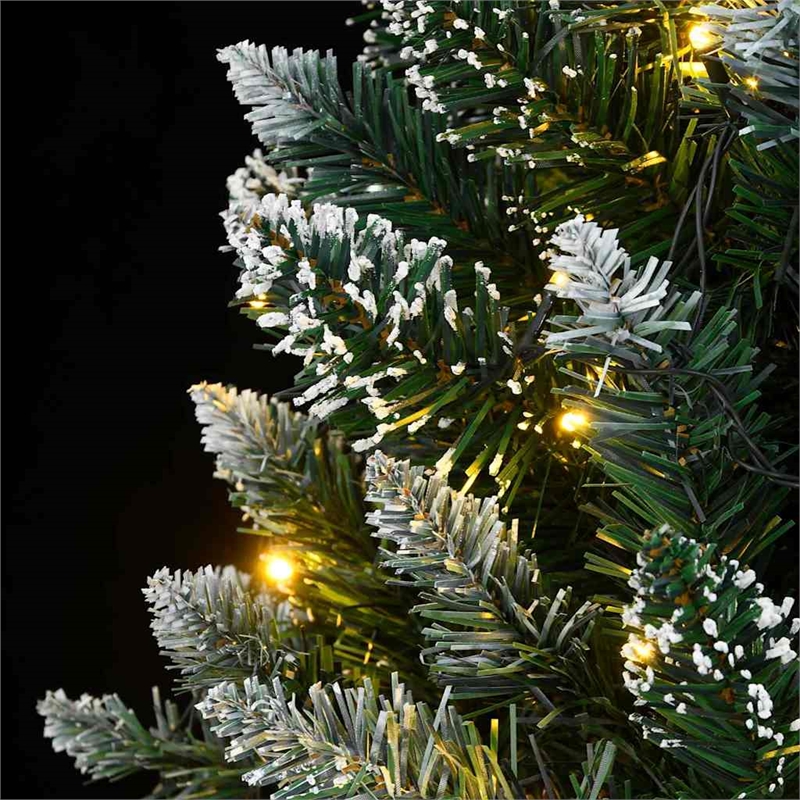 Bowery Hill Artificial Christmas Tree Green and White PVC Steel 71