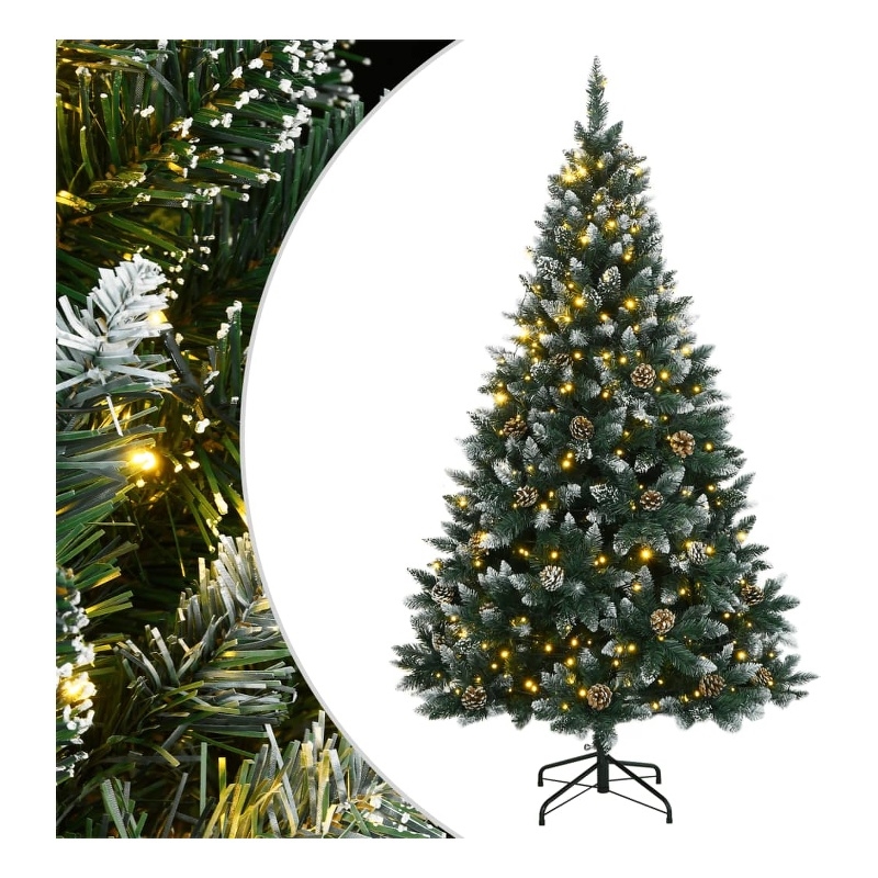 Bowery Hill Artificial Christmas Tree Green and White PVC Steel 71