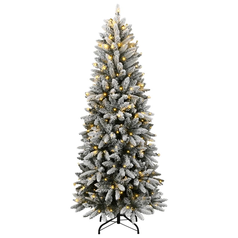 Bowery Hill Artificial Christmas Tree Green and White PVC PE Steel Large