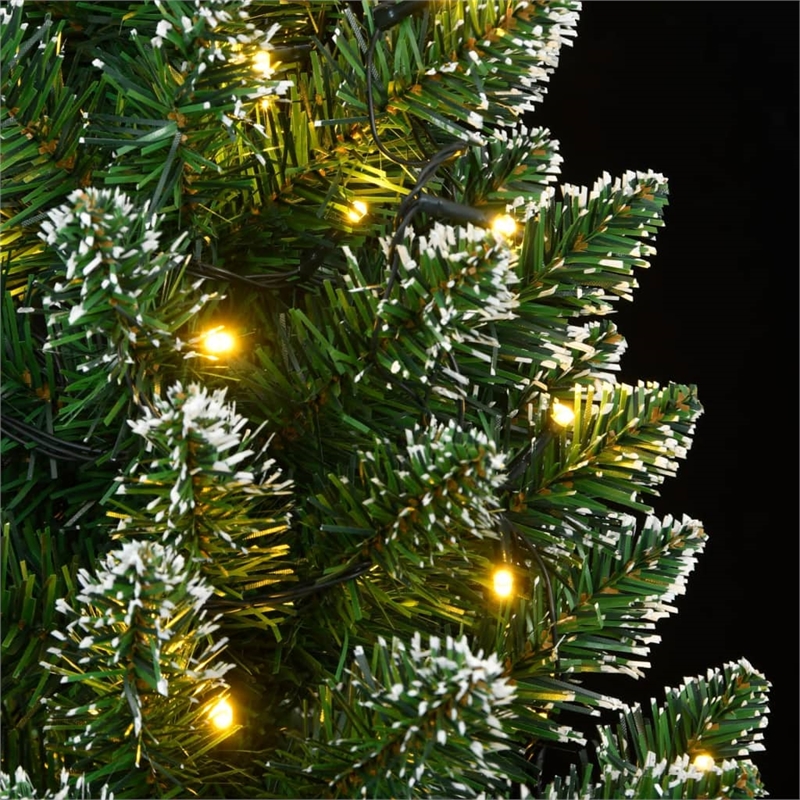 Bowery Hill Artificial Slim Christmas Tree Green and white PVC Steel Slim